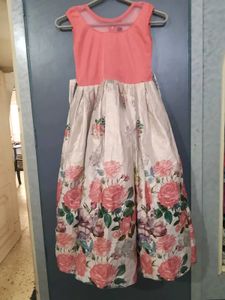 Cute Peach &amp; Beige Frock