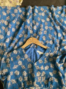 Blue Floral Midi Dress