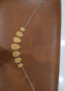 Boho Druzy Peach Teardrop Necklace