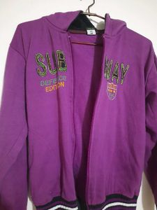 Purple 'Subway' Zip-Up Hoodie