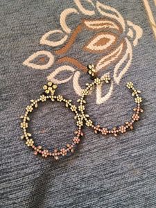 Sparkling Floral Hoop Earrings