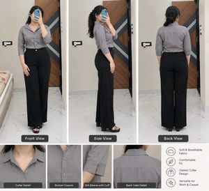 Grey Formal Shirt for Women ❤️