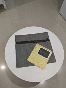 Grey Pouch with Yellow Card