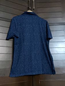 Colorplus Men Navy Blue Printed Polo T-Shirt