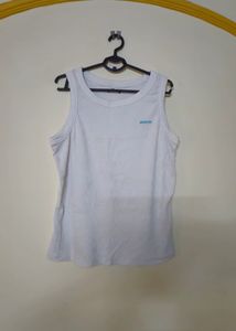 Men's White Ribbed Tank Top