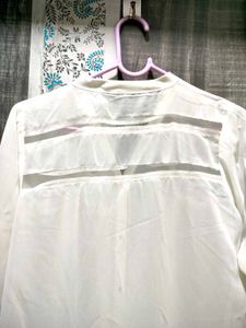 Long White Top with graphic print
