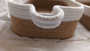 2 pieces of woven basket , organizer , room decor