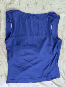 Stylish Blue Square Neck Tank Top