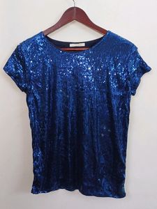 🔴BLUE SEQUENCE TOP FOR WOMEN
