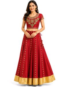 Embroidered Maroon Crop Top choli blouse