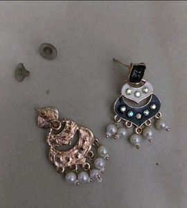 Ethnic Pearl Drop Earrings