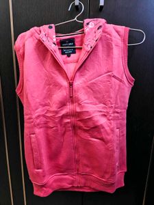 Monte carlo pink sleeveless hooded sweatshirt