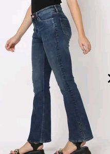 Y2K Blue Flared Slit Jeans | Size- 28