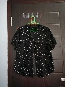 Chic Polka Dot Button-Up Top