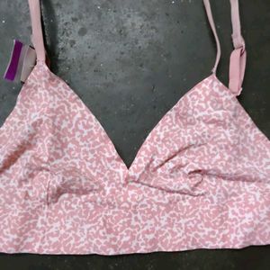 Cute Pink Printed Bra