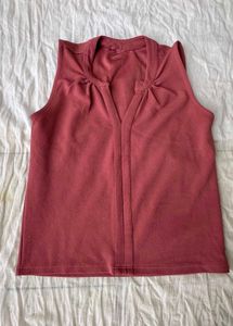 Sleeveless V-Neck Blouse
