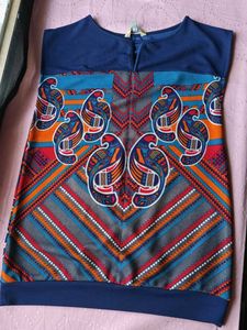 Boho Print Sleeveless Tunic Top