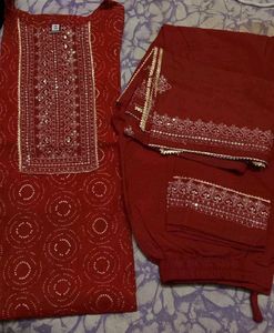 ❤️Beautiful Red Color 3 Piece Suit Just Like New❤️