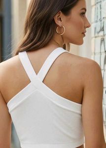 Chic White Halter Neck Crop Top