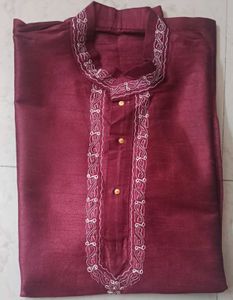 Men's Maroon Kurta