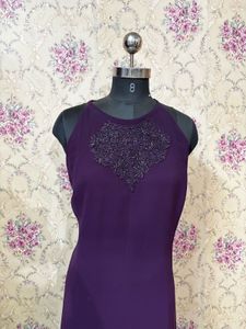 Elegant Plum Embellished Gown