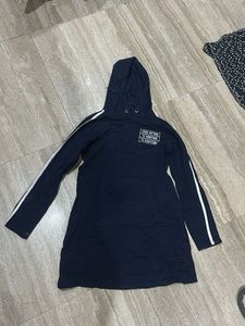 Navy Blue Hoodie Dress