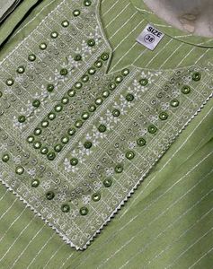 Green Embroidered Kurta Set with Pants &amp; Dupatta