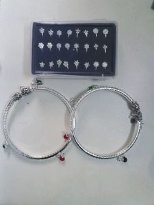 noise pins and Silver-Toned anklets