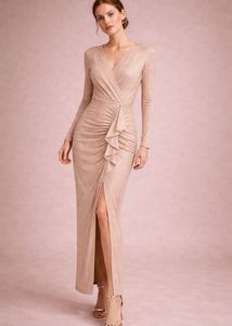 Elegant Gold Shimmer Party Dress
