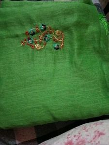 Green Embroidered Saree