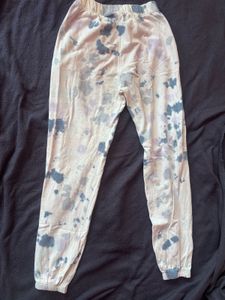 tie-dye joggers with elasticated waistband