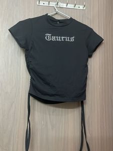 Rhinestone Taurus Graphic T-Shirt branded top