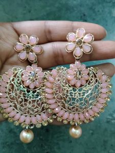 Elegant Pink Floral Earrings