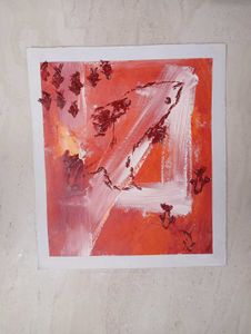 Abstract Red Painting(hand-painted)