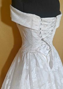White Bridal Lehenga with Leaf Pattern