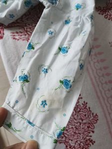 Baby Girl's Blue Floral Cotton Dress
