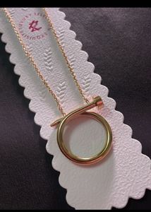 Elegant Gold Nail Ring Pendant Necklace