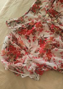 SALE Pink floral flowy baby doll top