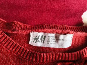 H&amp;M kids red knit little glittery top