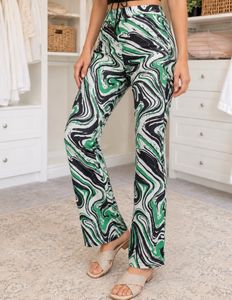 Body hugging abstract wide y2k Leg Pants