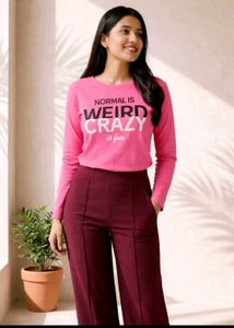Pink Graphic Long Sleeve Top