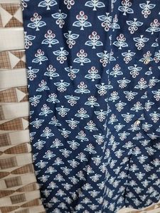 Blue &amp; White Floral Print Kurti