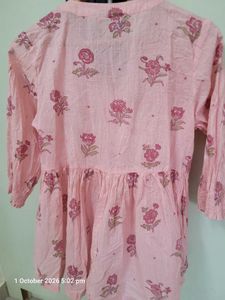 Pink Floral Print Kurta