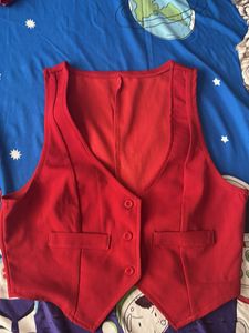 Red Button-Up vest