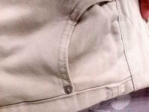 Cream Denim Shorts