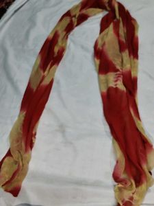 Beige red floral print sleevless kurta set xl size
