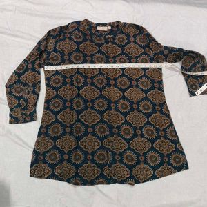 Boho Print Long Sleeve Tunic Top