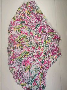 Vibrant Tropical Print Tiered Skirt