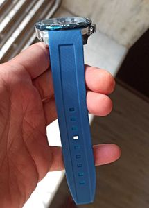 Stylish Blue Sports Watch For Men ⌚ (Rubber Strap)