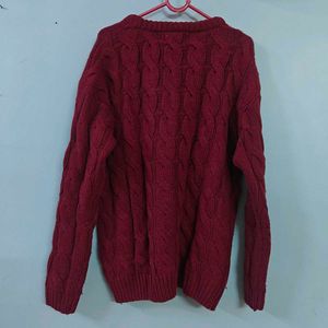 Maroon Cable Knit Sweater